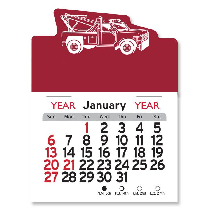 Economy PeelNStick® Tow Truck Calendar Custom Calendars